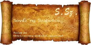 Sovány Szabolcs névjegykártya